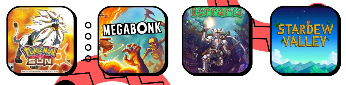 Collage of games featured on Shoop Gaming